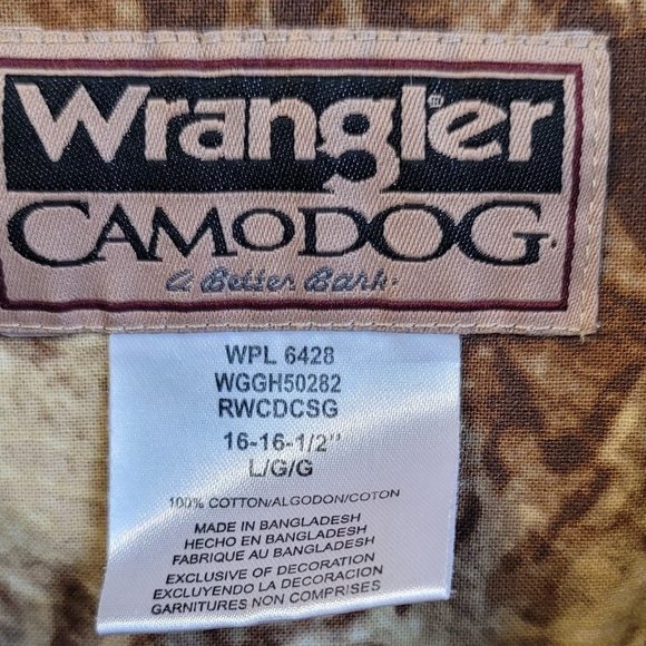 Wrangler CamoDog Men's SS‎ Button Down shirt. Sz Large EUC - Picture 4 of 9